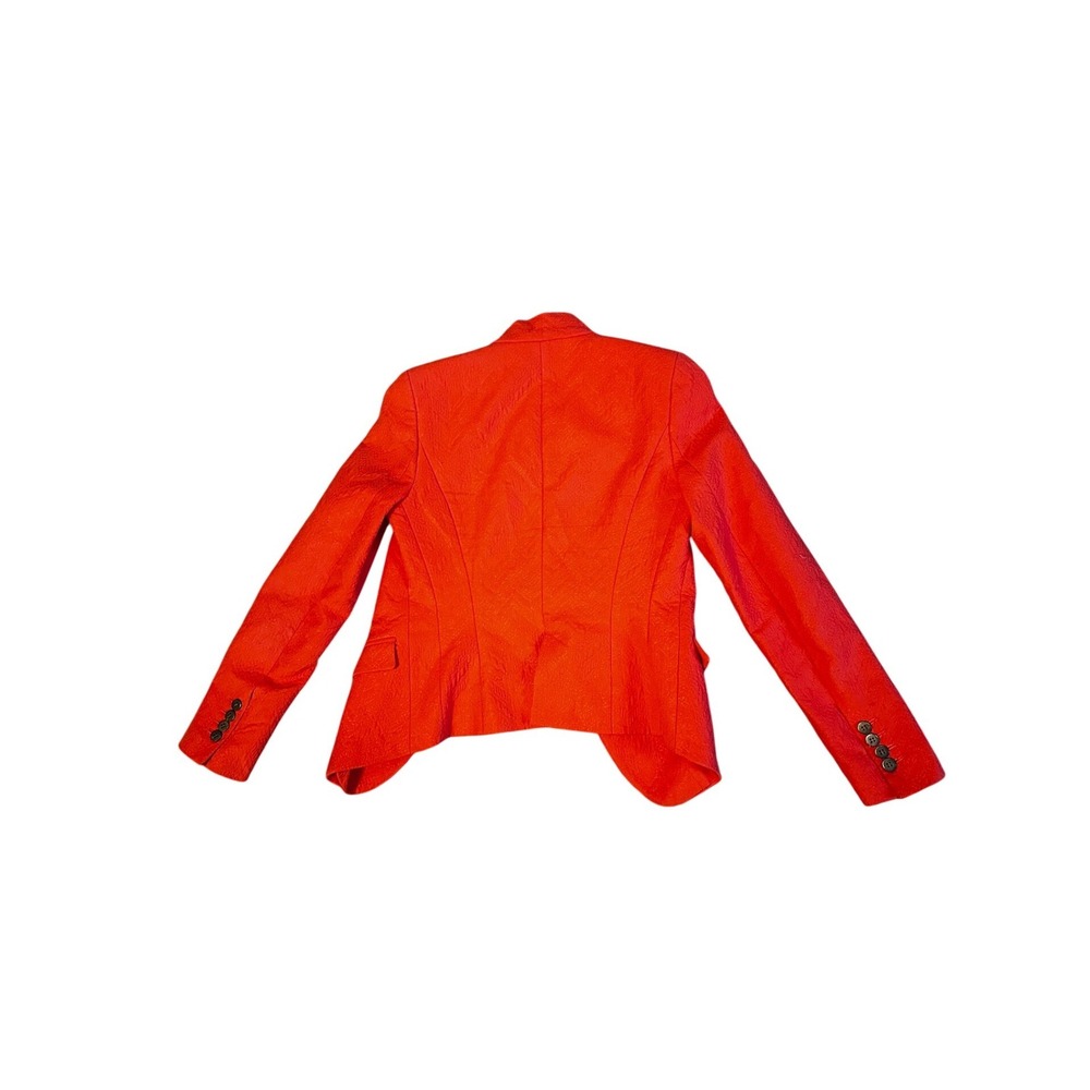 Zara Basic Orange Textured Blazer Jacket Women's … - image 3